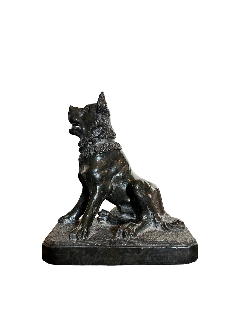 Antique 19th Century Grand Tour Serpentine Figure Dog of Alcibiades