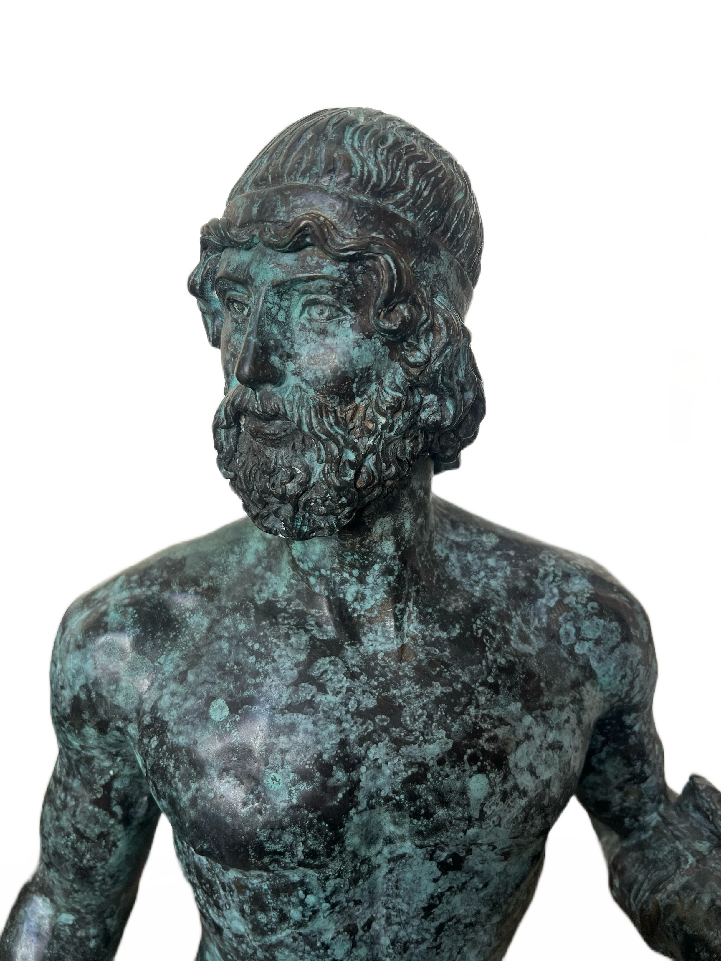 Large Grand Tour Style Bronze Sculpture Of The Riace Warrior Signed