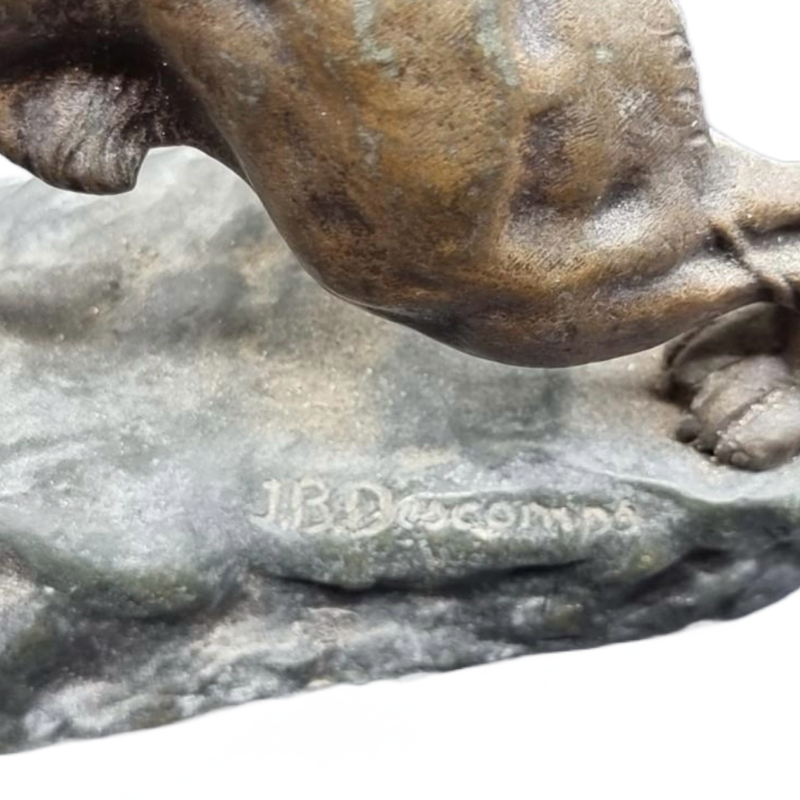 Jean-Baptiste Descomps Bronze Sculpture “Lion Rugissant” Signed