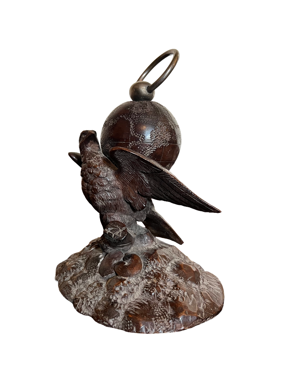 Black Forest Carving Of A Eagle Supporting A Globe, Circa 1900