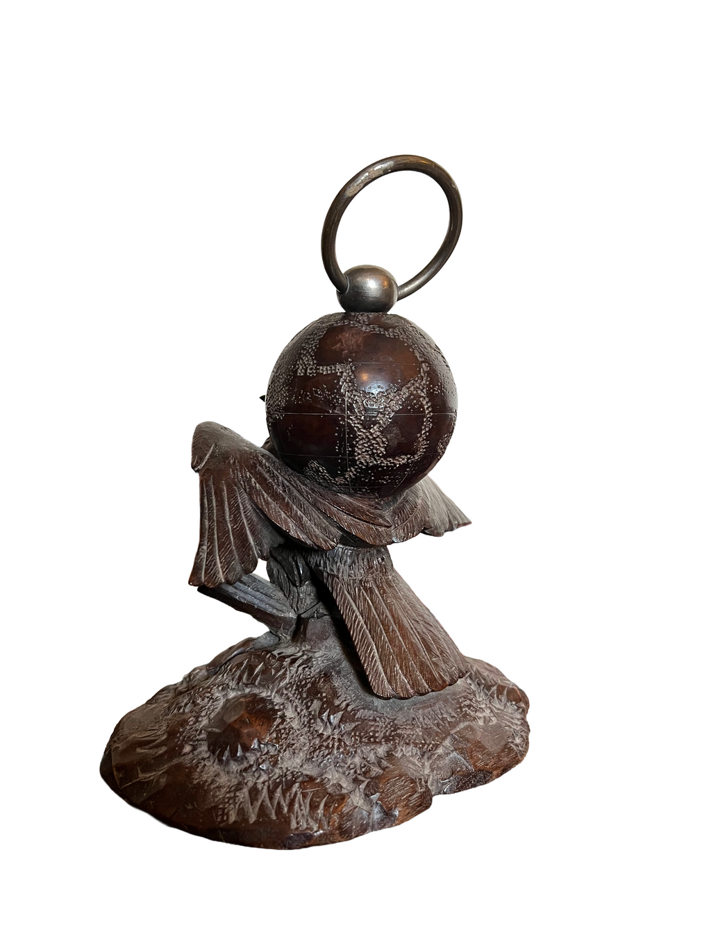 Black Forest Carving Of A Eagle Supporting A Globe, Circa 1900