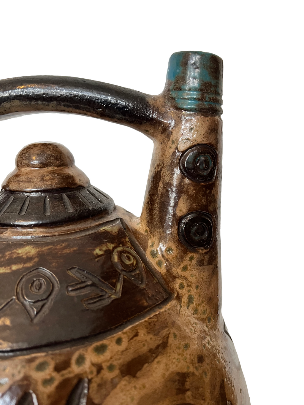 Double-Sided Decor Salt-Glaze Stoneware Vase By Roger Guérin c.1940