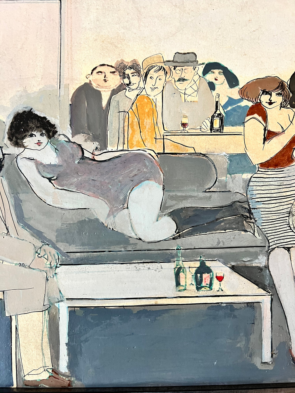 David Schneuer (1905-1988) Original Oil Painting, Party Scene