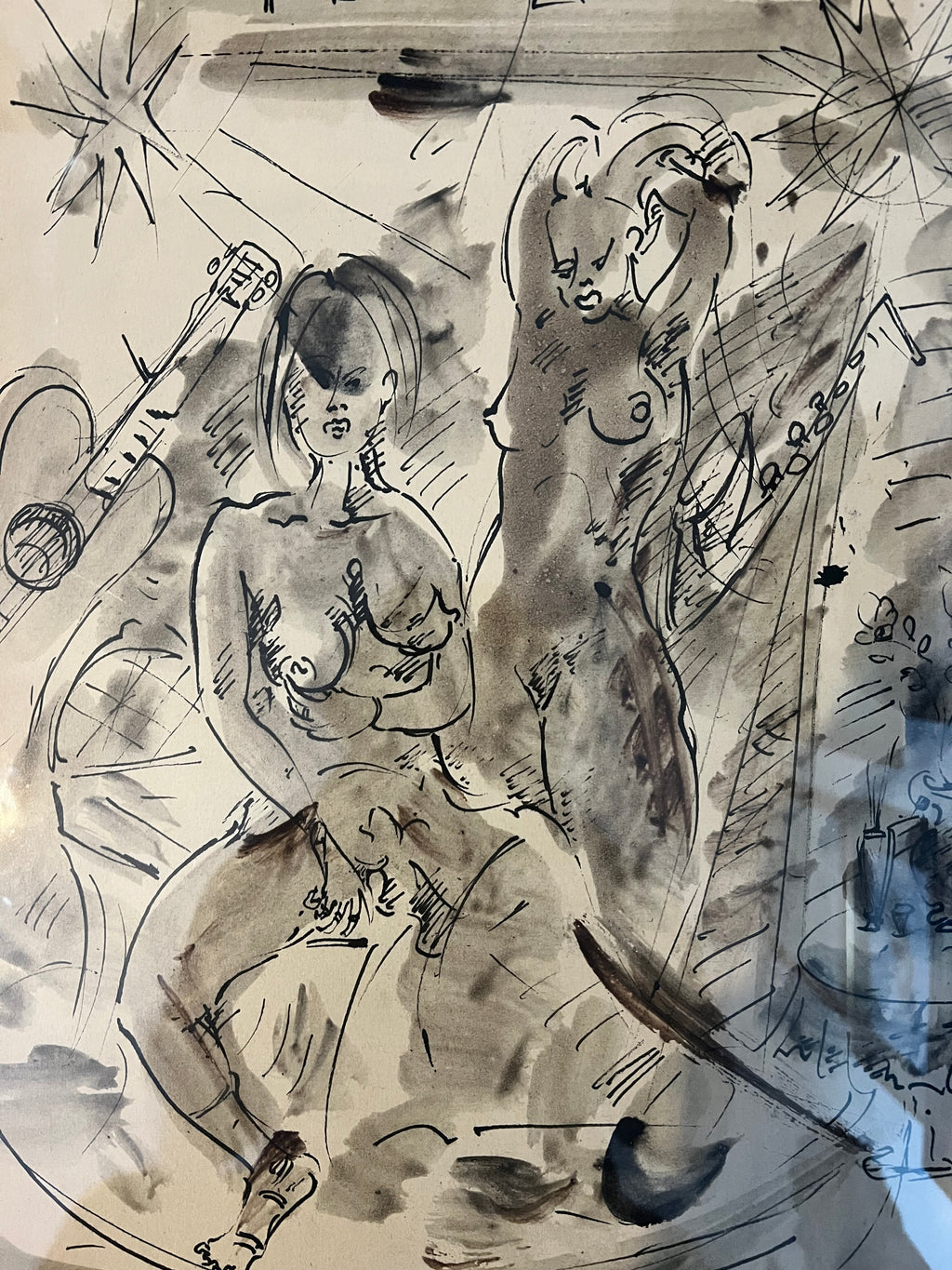 A. Calabrò Palumbo Ink & Wash Picture Dated 1978