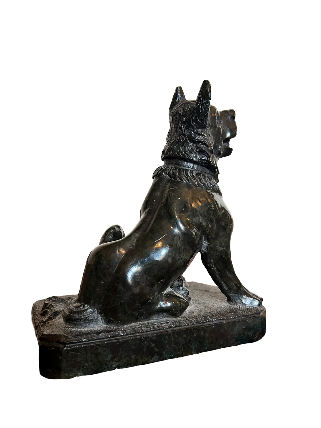 Antique 19th Century Grand Tour Serpentine Figure Dog of Alcibiades
