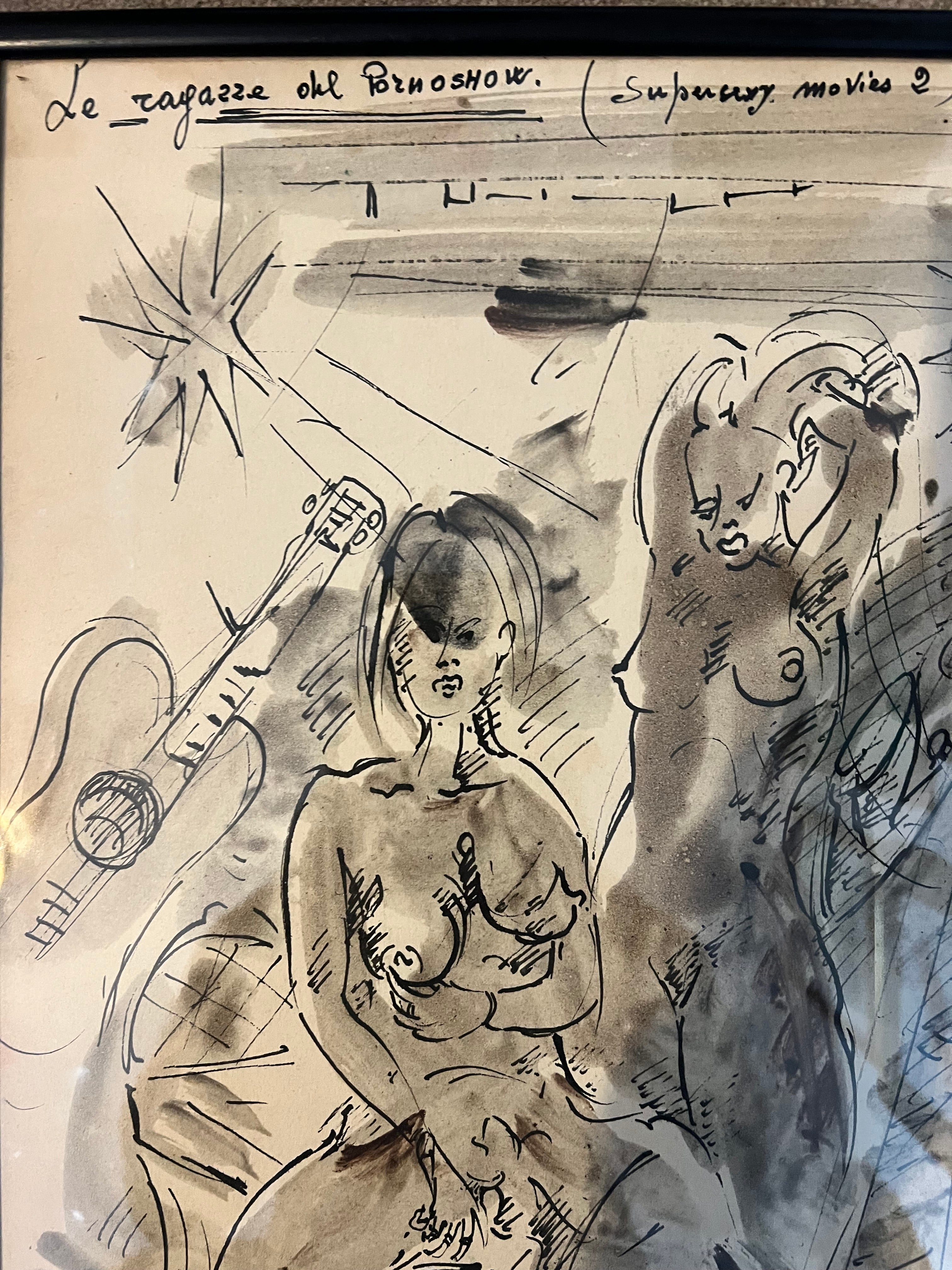 A. Calabrò Palumbo Ink & Wash Picture Dated 1978