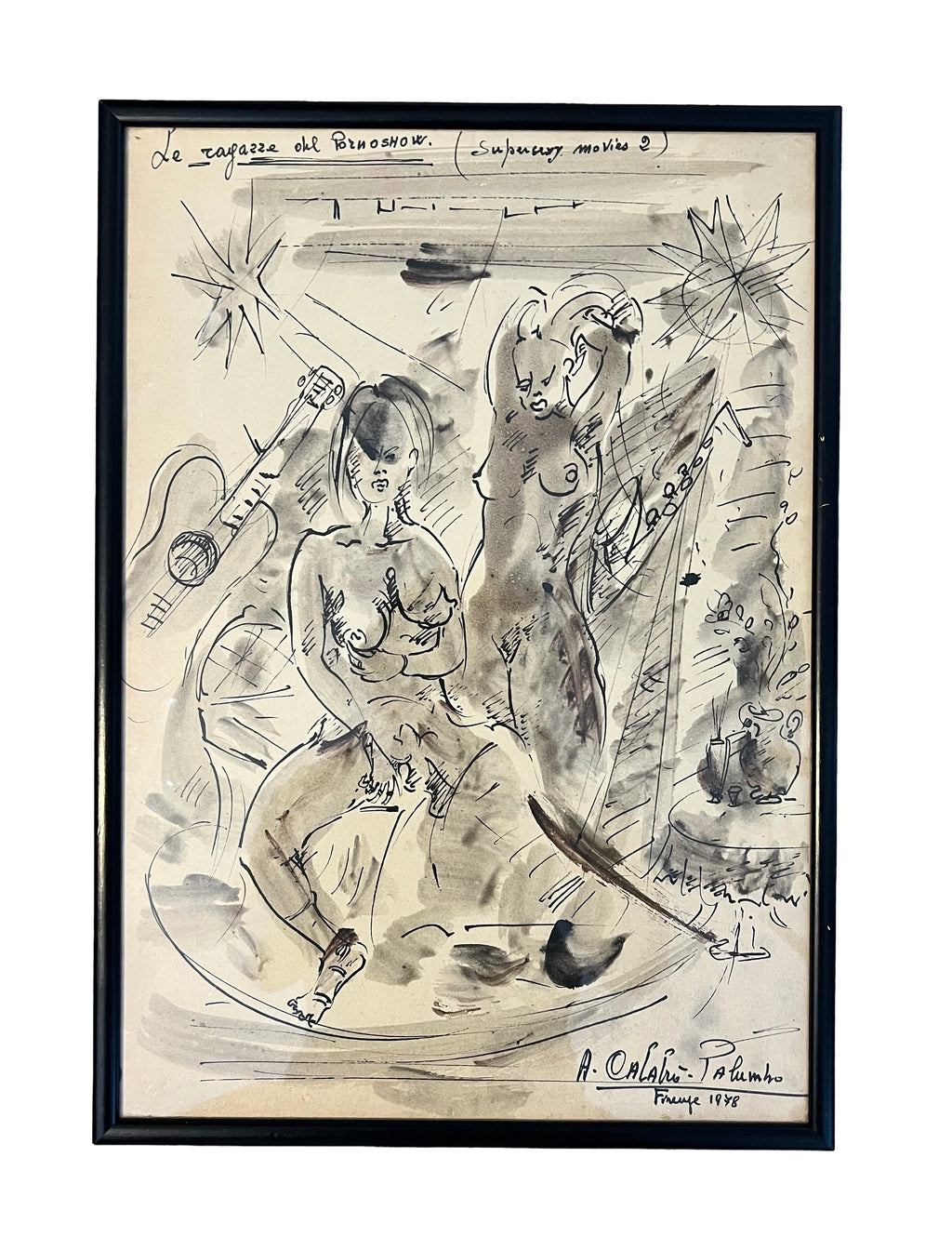 A. Calabrò Palumbo Ink & Wash Picture Dated 1978