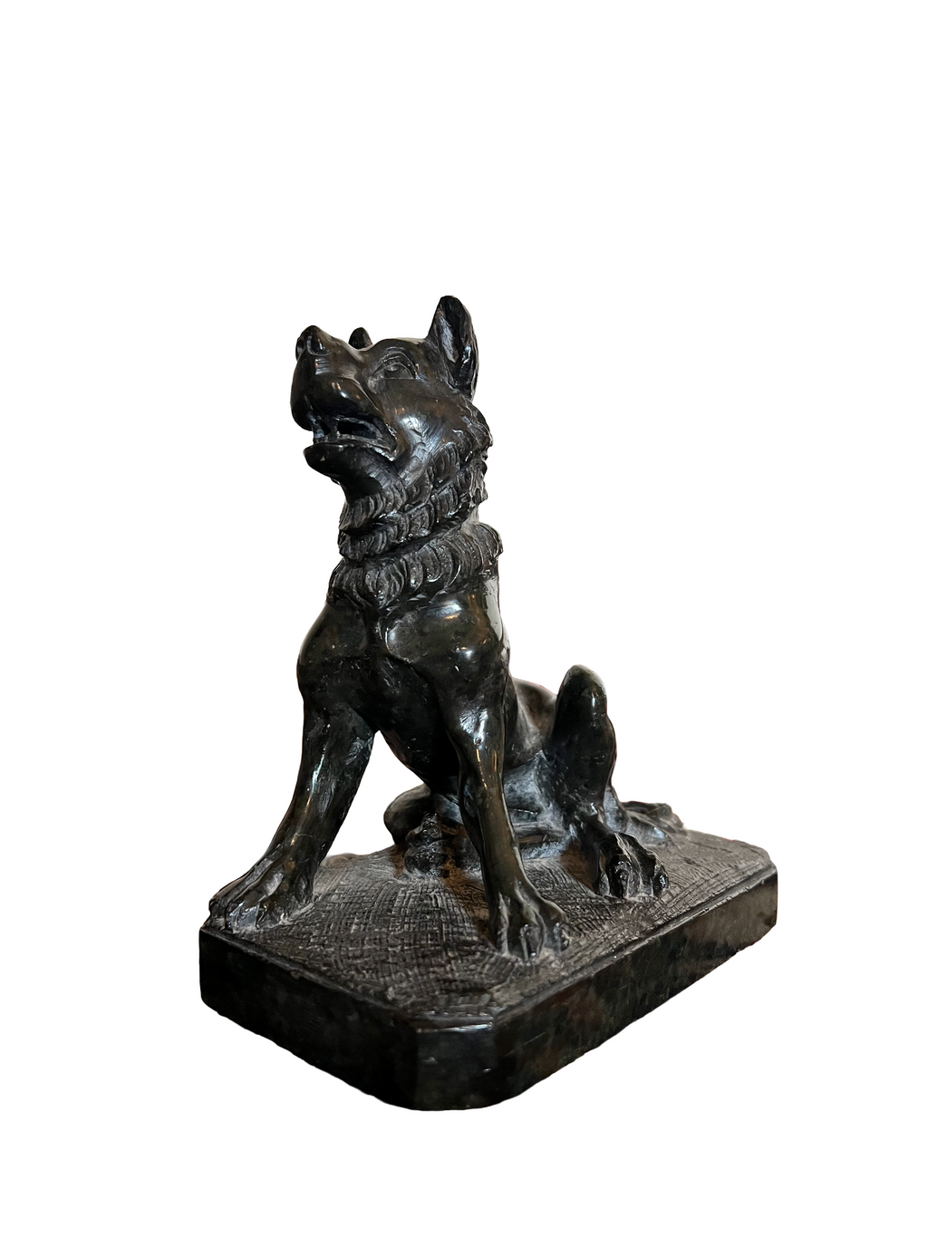 Antique 19th Century Grand Tour Serpentine Figure Dog of Alcibiades